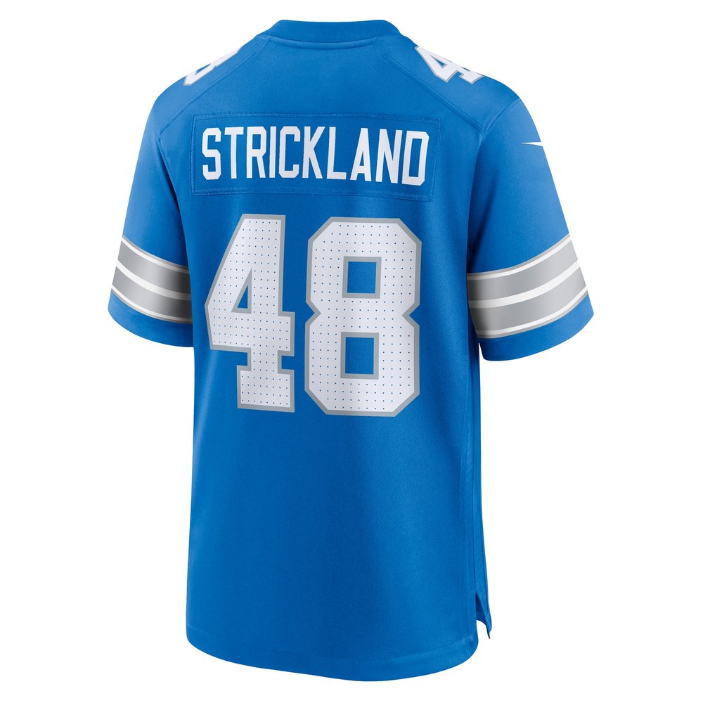 Men's Detroit Lions Loren Strickland Blue Game Jersey 