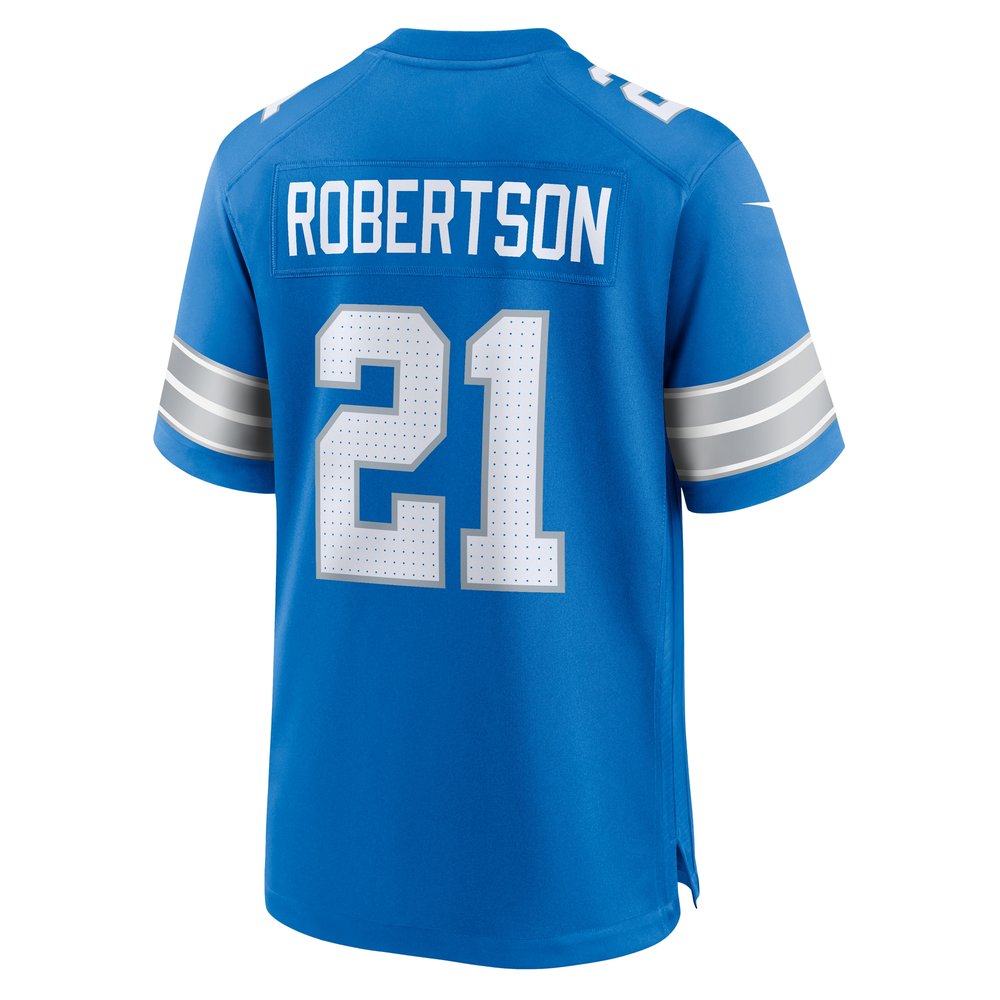 Men's Detroit Lions Amik Robertson Blue Game Jersey 
