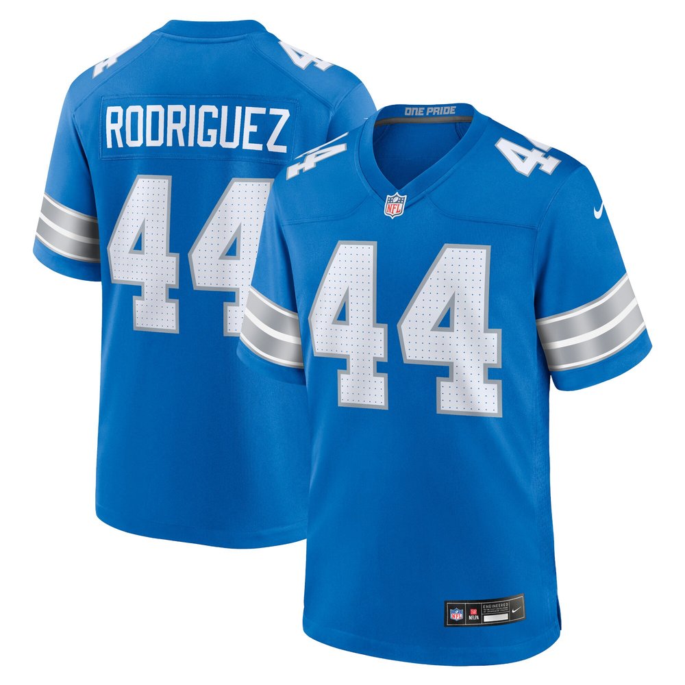 Men's Detroit Lions Malcolm Rodriguez Blue Game Jersey 
