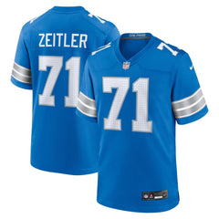 Men's Detroit Lions Kevin Zeitler Blue Game Jersey 