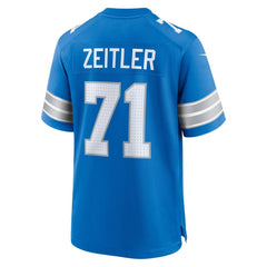 Men's Detroit Lions Kevin Zeitler Blue Game Jersey 