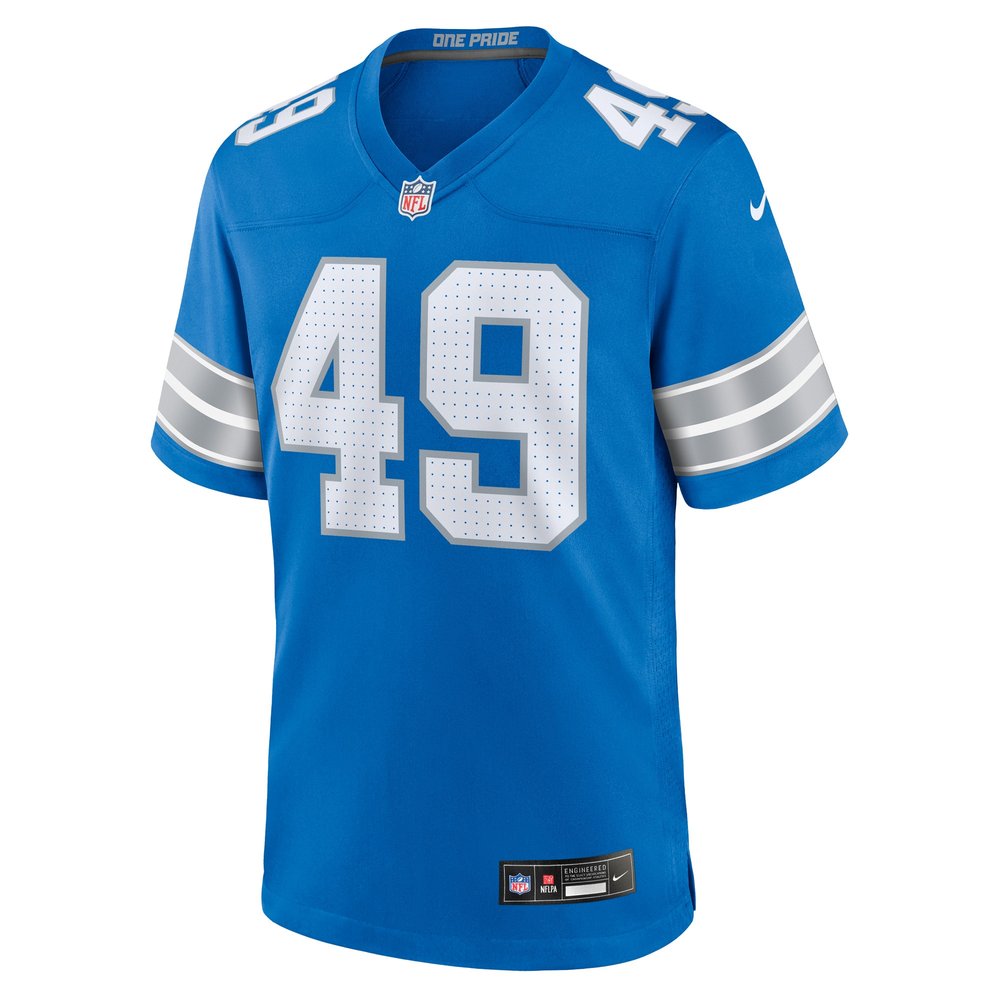 Men's Detroit Lions Hogan Hatten Blue Game Jersey 