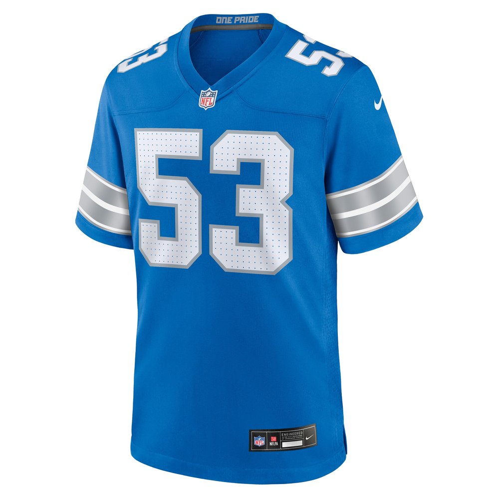 Men's Detroit Lions DaRon Gilbert Blue Game Jersey 