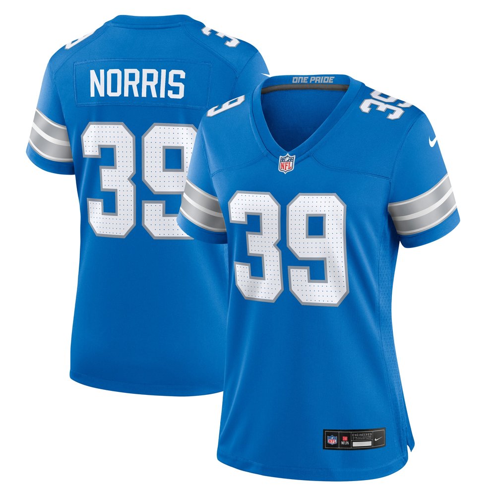 Women's Detroit Lions Morice Norris Blue Game Jersey 