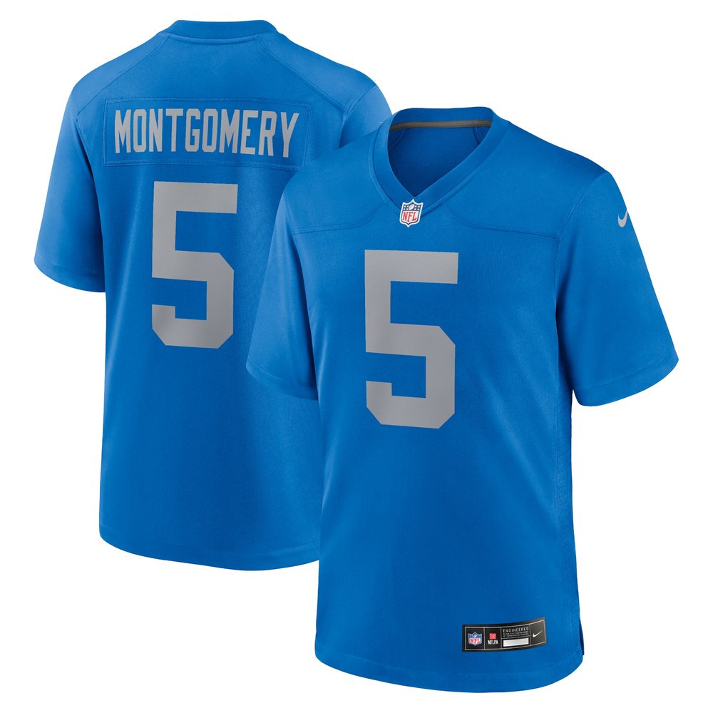 Men's Detroit Lions David Montgomery Blue Alternate Game Jersey 