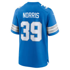 Men's Detroit Lions Morice Norris Blue Game Jersey 