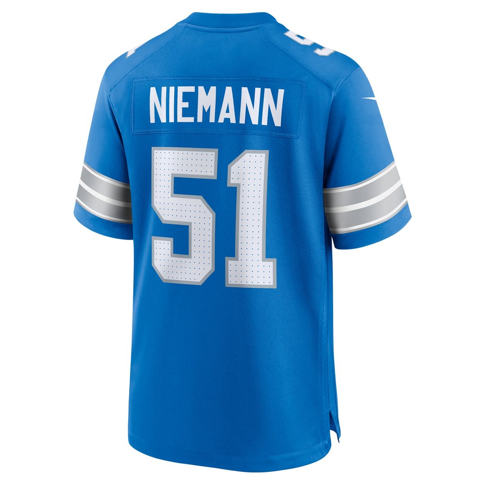 Men's Detroit Lions Ben Niemann Blue Team Game Jersey 