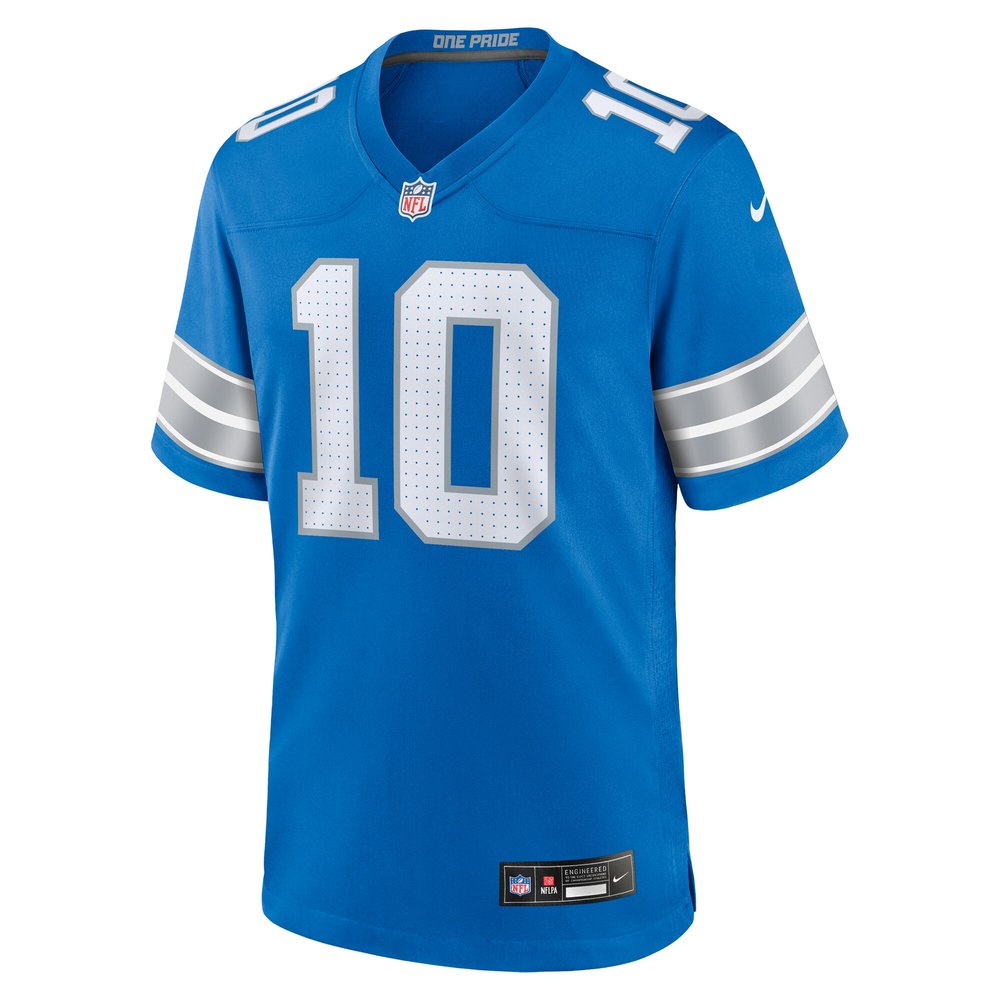 Men's Detroit Lions Tre Quan Smith Blue Game Jersey 