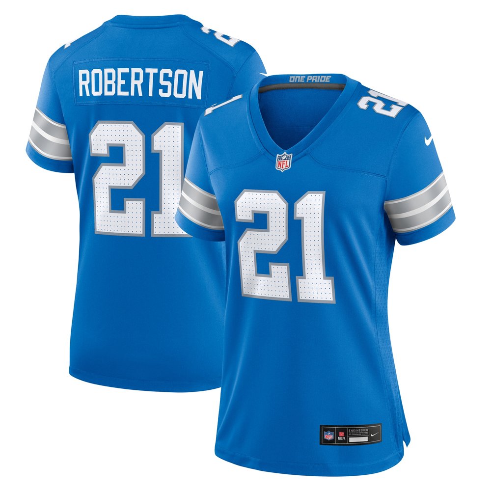 Women's Detroit Lions Amik Robertson Blue Team Game Jersey 