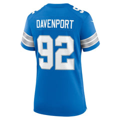 Women's Detroit Lions Marcus Davenport Blue Team Game Jersey 