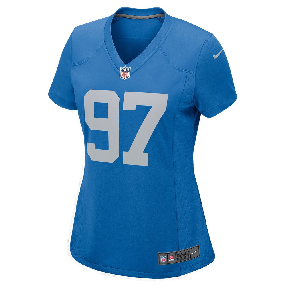 Women's Detroit Lions Aidan Hutchinson Blue Player Jersey 