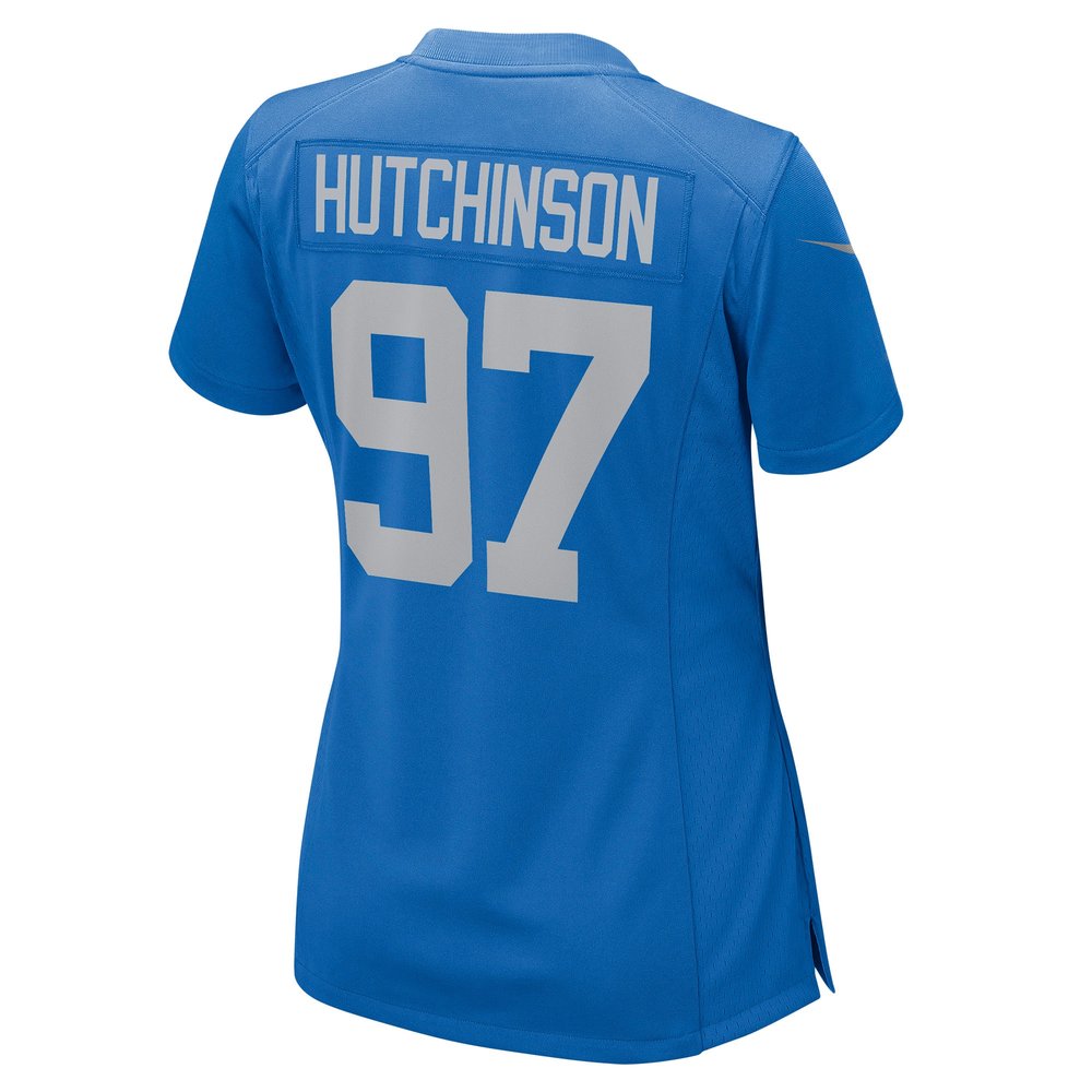 Women's Detroit Lions Aidan Hutchinson Blue Player Jersey 