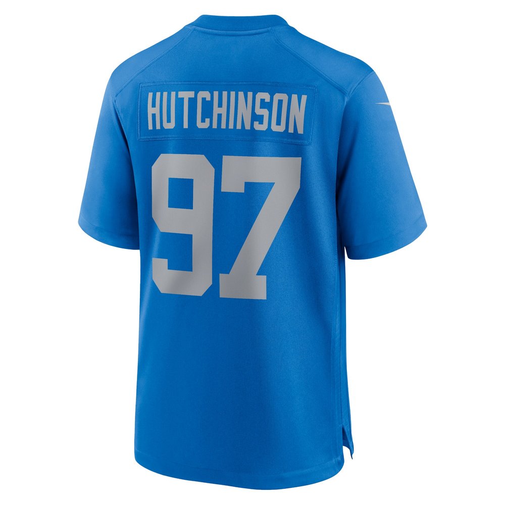 Men's Detroit Lions Aidan Hutchinson Blue Alternate Game Jersey 