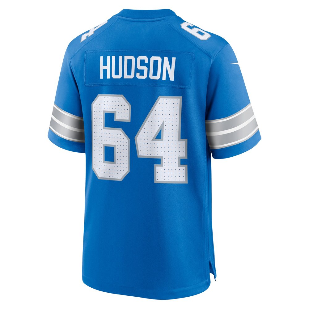 Men's Detroit Lions Bryan Hudson Blue Game Jersey 