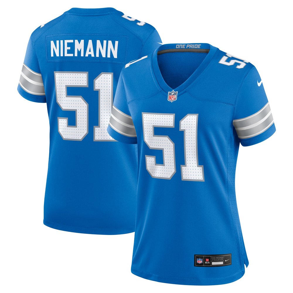 Women's Detroit Lions Ben Niemann Blue Team Game Jersey 