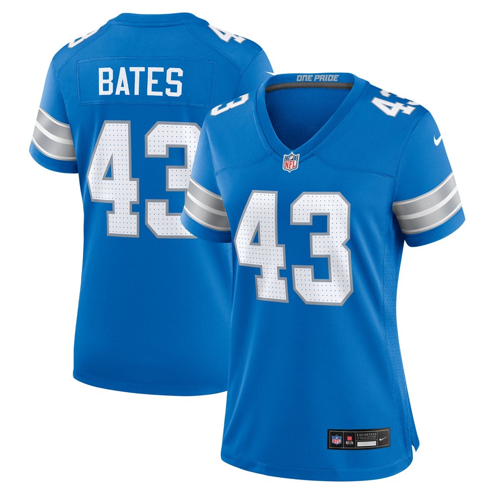 Women's Detroit Lions Jake Bates Blue Team Game Jersey 