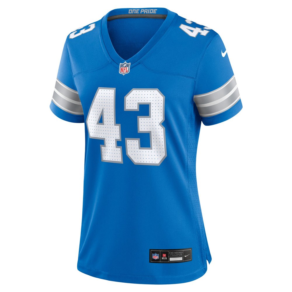 Women's Detroit Lions Jake Bates Blue Team Game Jersey 