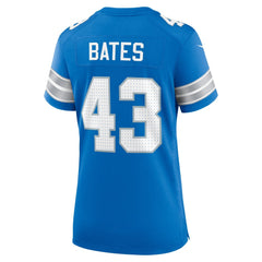 Women's Detroit Lions Jake Bates Blue Team Game Jersey 
