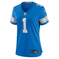 Women's Detroit Lions Number 1 Bride Blue Game Jersey 