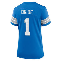 Women's Detroit Lions Number 1 Bride Blue Game Jersey 