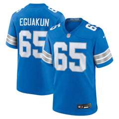 Men's Detroit Lions Kingsley Eguakun Blue Game Jersey 
