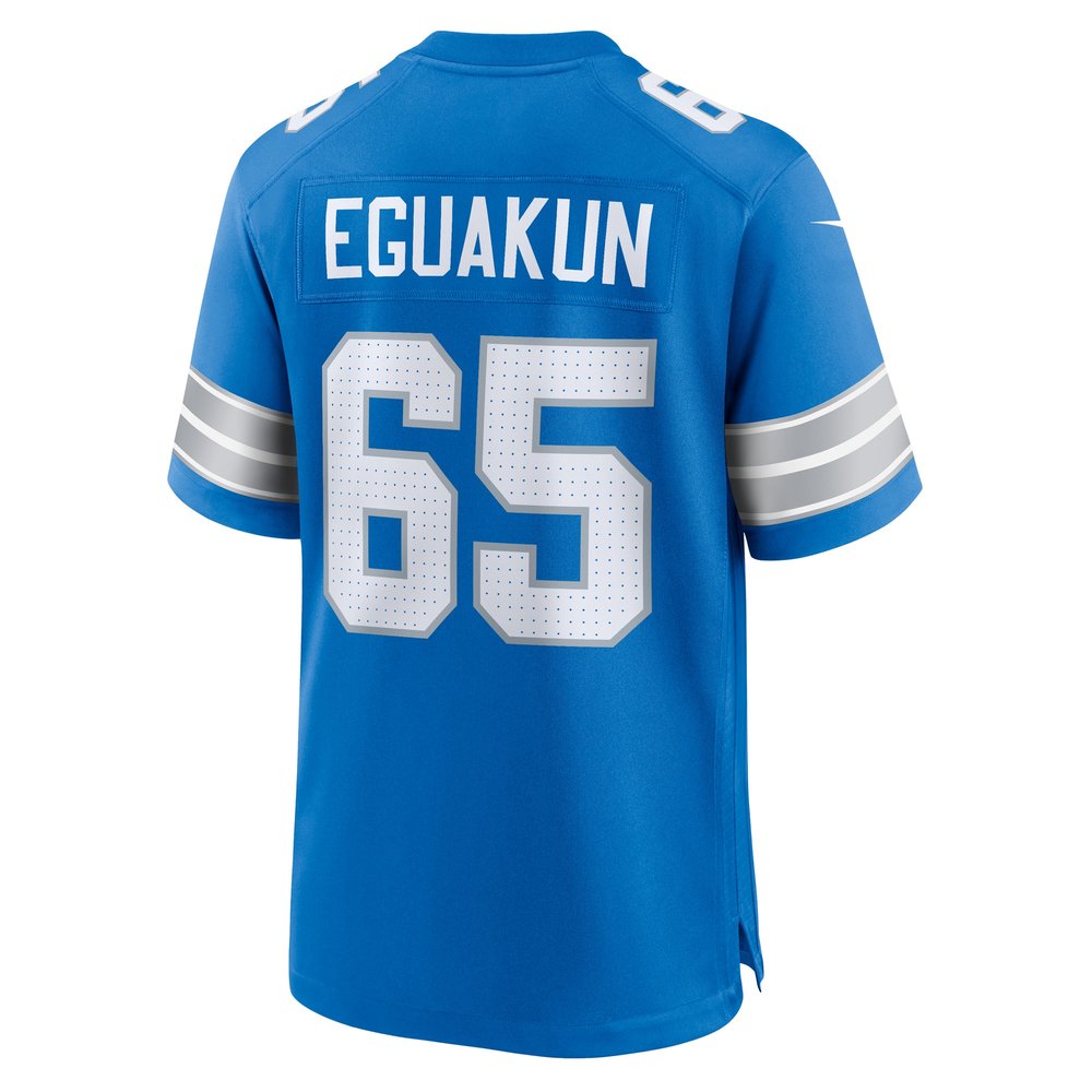 Men's Detroit Lions Kingsley Eguakun Blue Game Jersey 