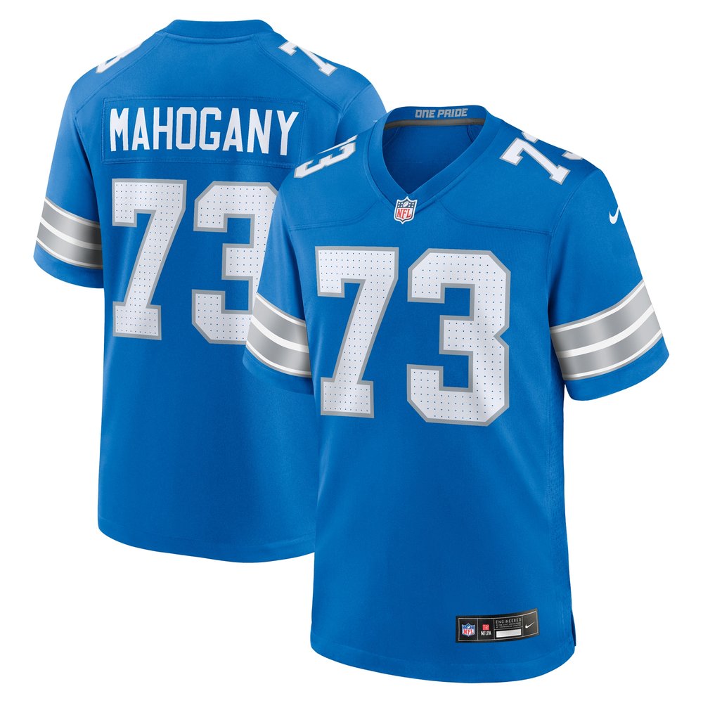 Men's Detroit Lions Christian Mahogany Blue Team Game Jersey 
