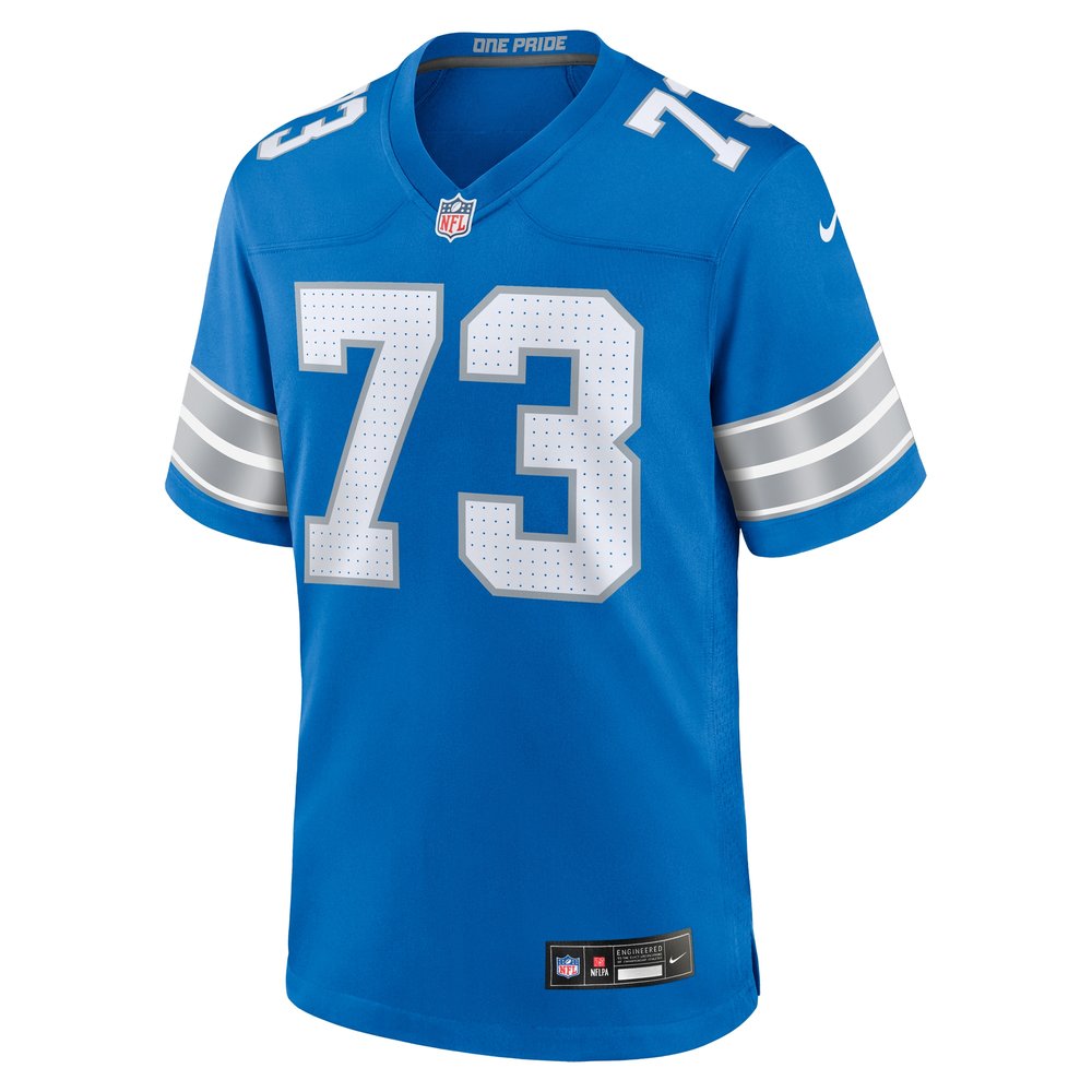 Men's Detroit Lions Christian Mahogany Blue Team Game Jersey 