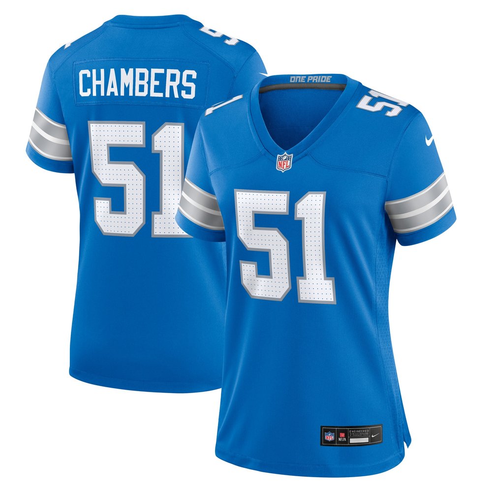 Women's Detroit Lions Steele Chambers Blue Game Jersey 