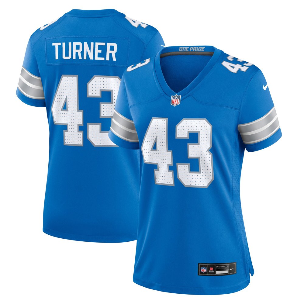 Women's Detroit Lions James Turner Blue Game Jersey 