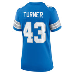 Women's Detroit Lions James Turner Blue Game Jersey 