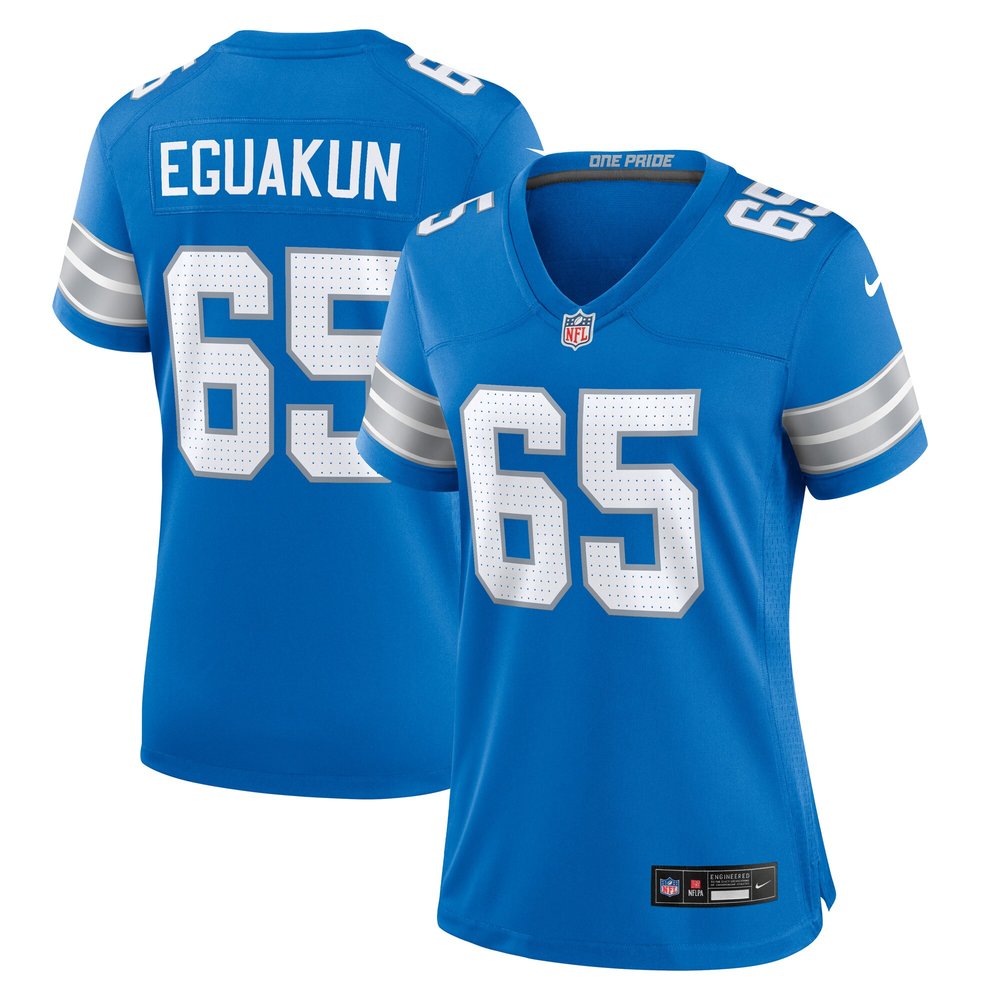 Women's Detroit Lions Kingsley Eguakun Blue Game Jersey 