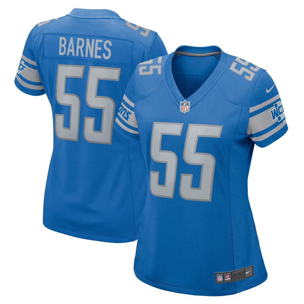 Women's Detroit Lions Derrick Barnes Blue Game Player Jersey 