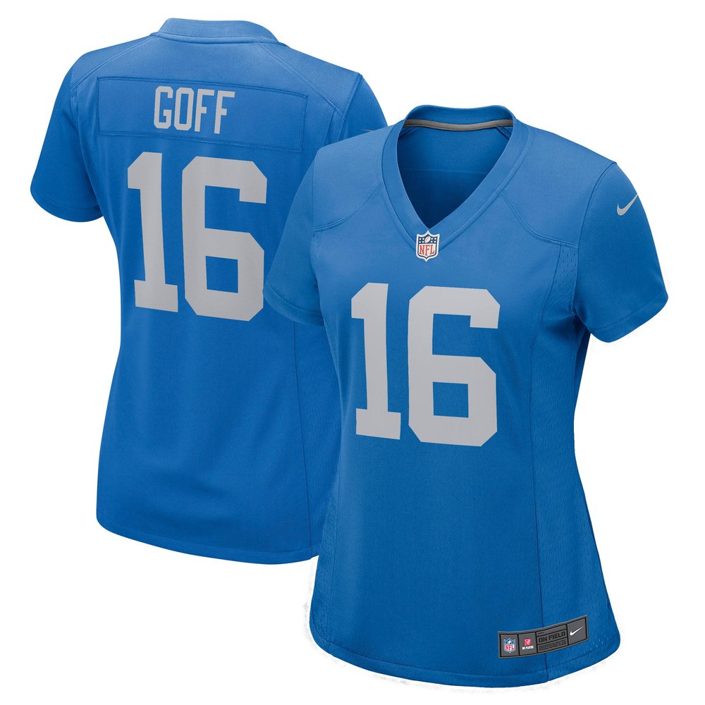 Women's Detroit Lions Jared Goff Blue Game Player Jersey 