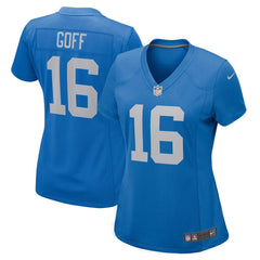 Women's Detroit Lions Jared Goff Blue Game Player Jersey 