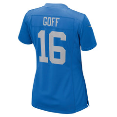 Women's Detroit Lions Jared Goff Blue Game Player Jersey 
