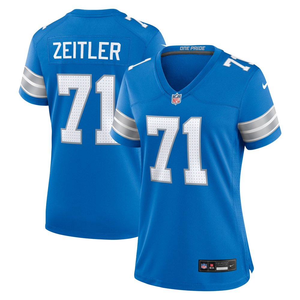 Women's Detroit Lions Kevin Zeitler Blue Game Jersey 