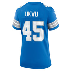 Women's Detroit Lions Isaac Ukwu Blue Game Jersey 