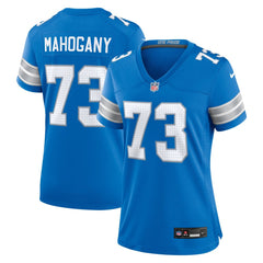 Women's Detroit Lions Christian Mahogany Blue Team Game Jersey 