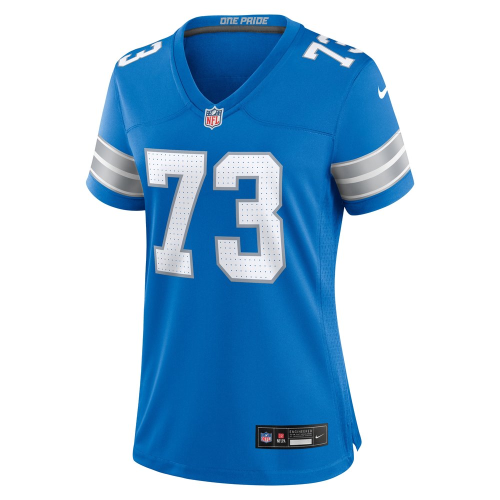Women's Detroit Lions Christian Mahogany Blue Team Game Jersey 