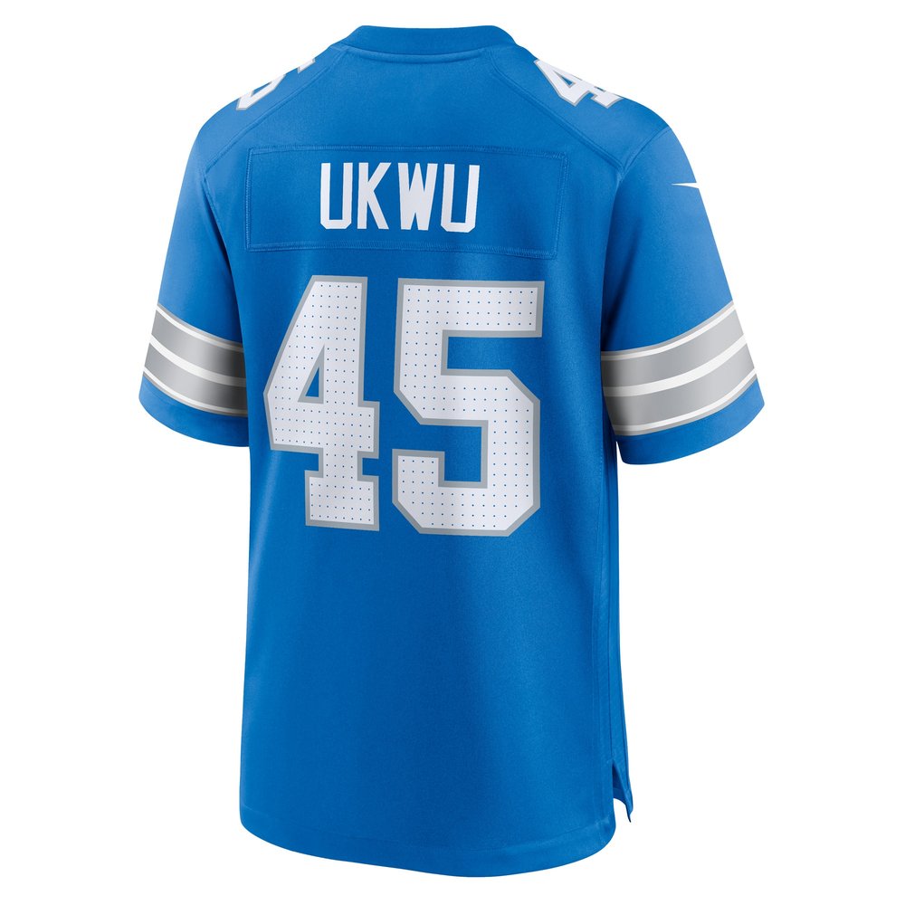 Men's Detroit Lions Isaac Ukwu Blue Game Jersey 