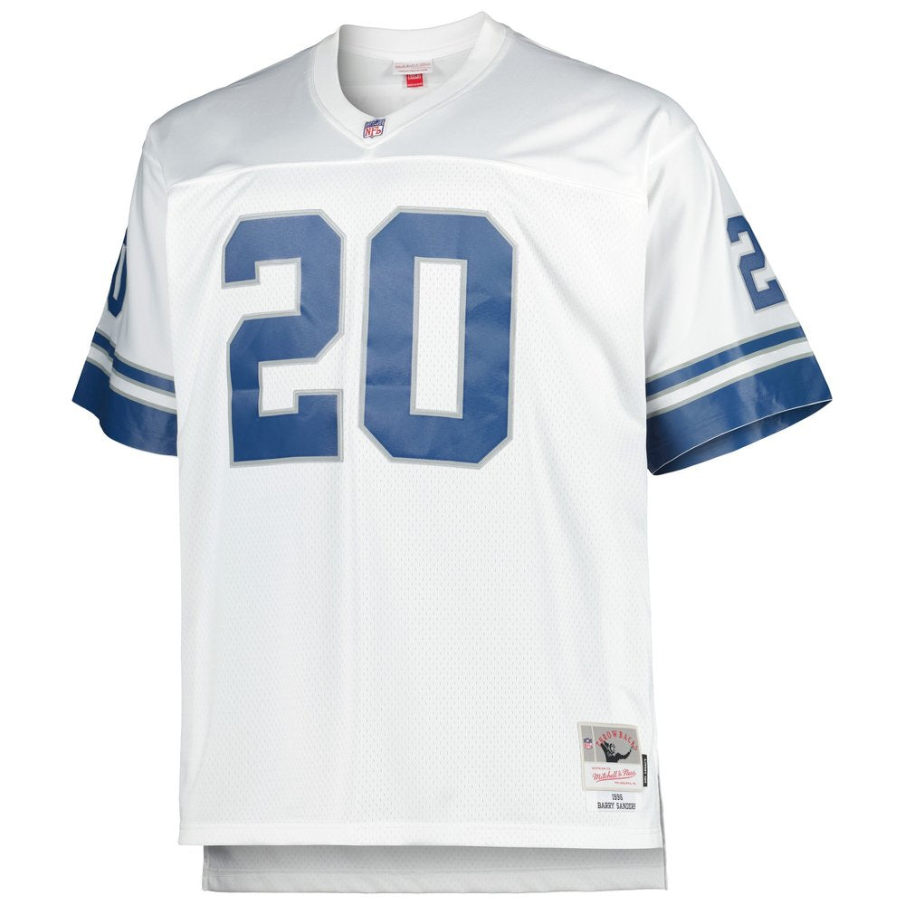 Men's Detroit Lions Barry Sanders Mitchell & Ness White Big & Tall 1996 Retired Player Replica Jersey 