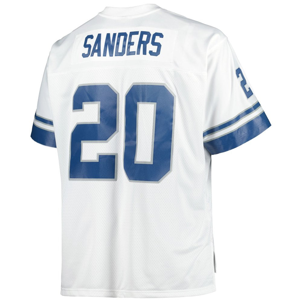 Men's Detroit Lions Barry Sanders Mitchell & Ness White Big & Tall 1996 Retired Player Replica Jersey 