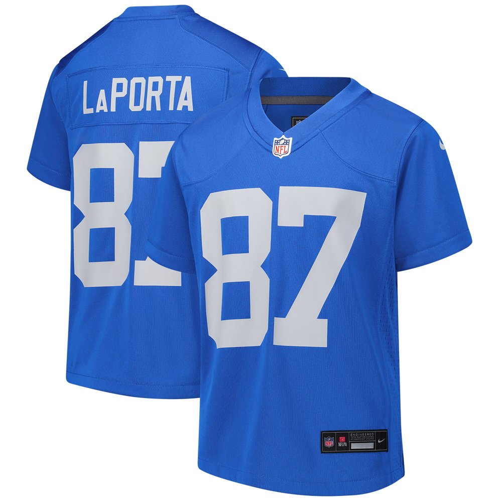 Youth Detroit Lions Sam LaPorta Blue Alternate Game Jersey 
