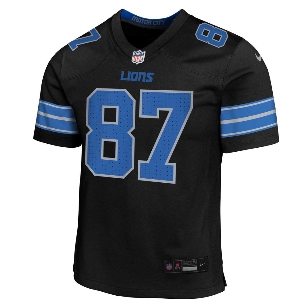 Youth Detroit Lions Sam LaPorta Black Alternate Player Game Jersey 