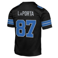 Youth Detroit Lions Sam LaPorta Black Alternate Player Game Jersey 