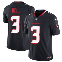 Men's Houston Texans #3 Tank Dell Navy 2024 Vapor F.U.S.E. Limited Stitched Jersey 