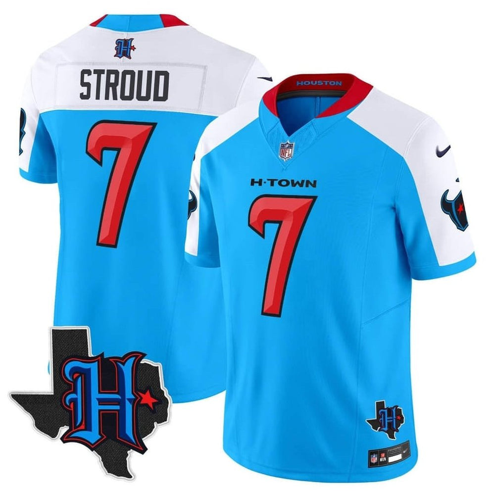 Men's Houston Texans #7 C.J. Stroud Blue/White 2024 F.U.S.E. Limited Stitched Jersey 