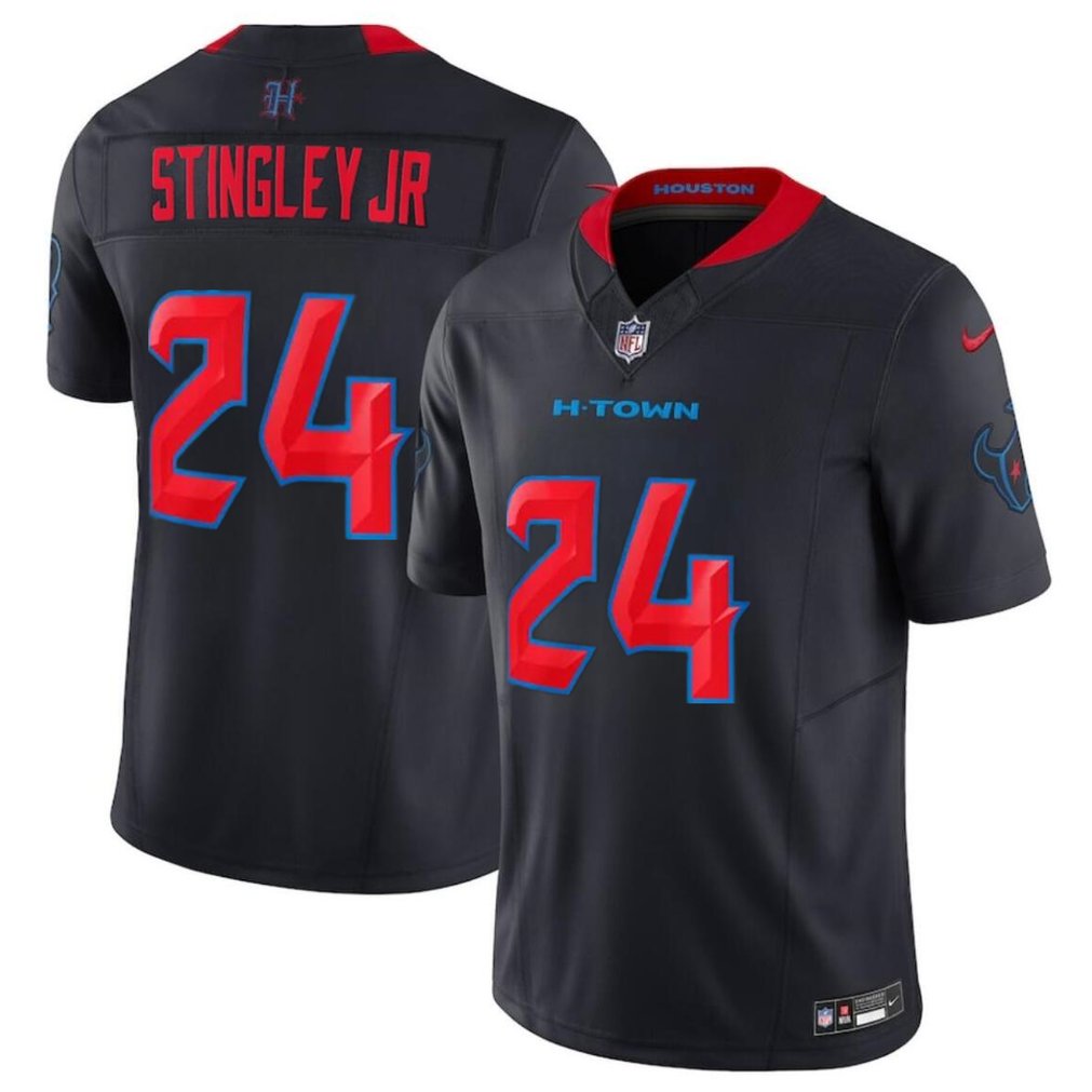 Men's Houston Texans #24 Derek Stingley Jr. Navy 2024 2nd Alternate F.U.S.E Vapor Stitched jersey 