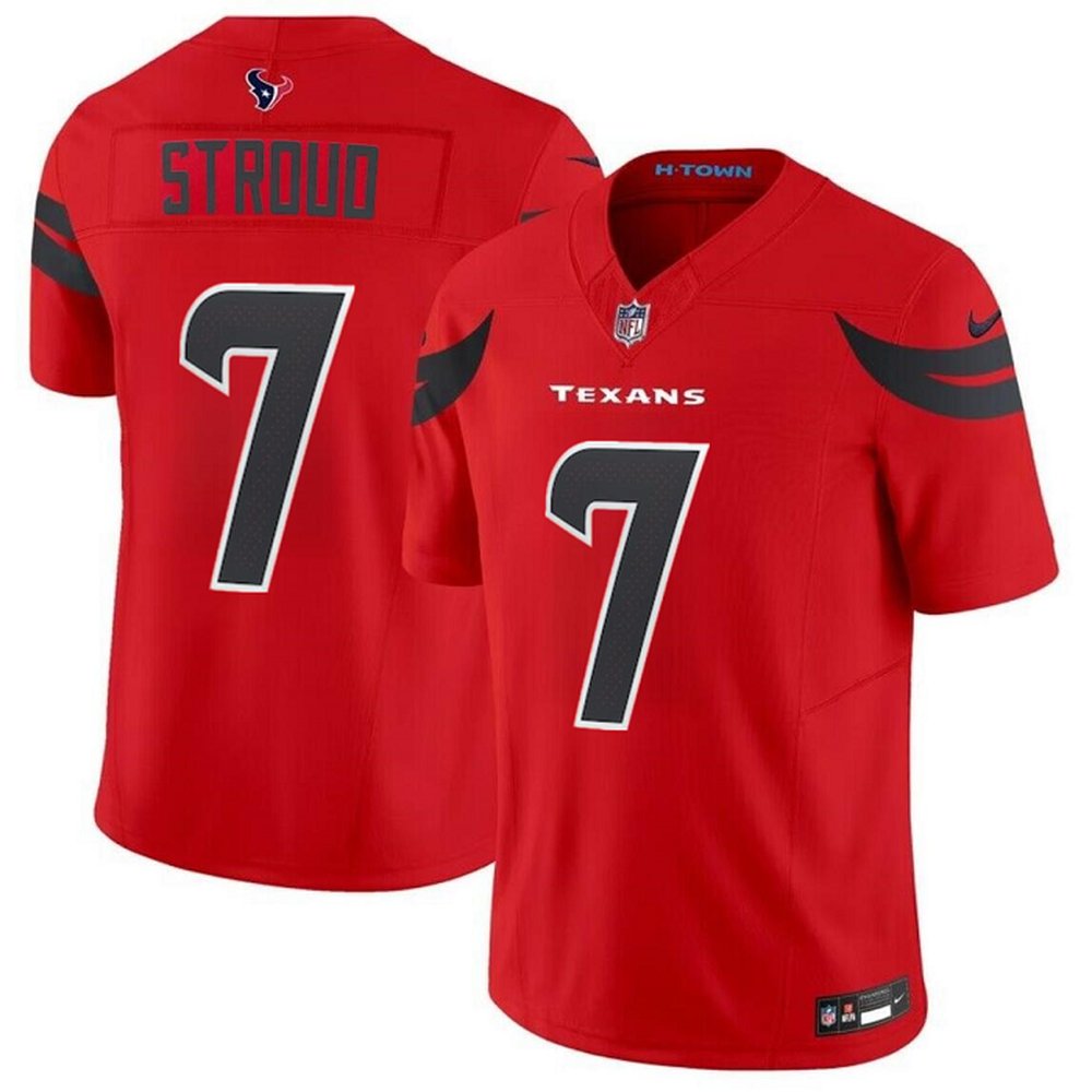 Men's Houston Texans #7 C.J. Stroud Red 2024 Alternate F.U.S.E Vapor Stitched jersey 